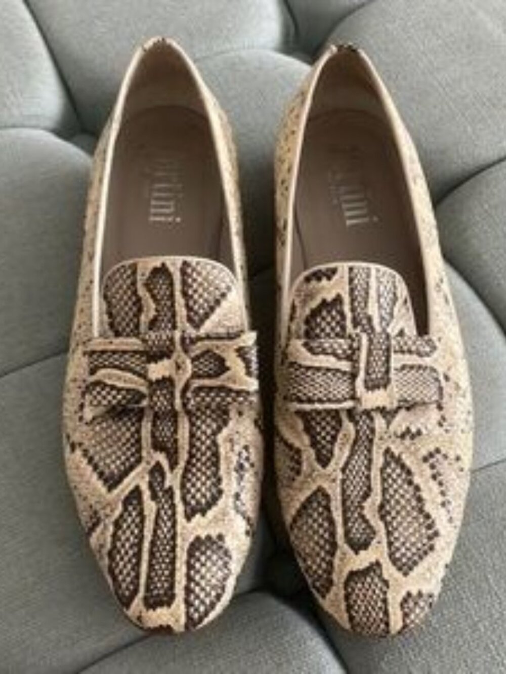 Pertini Leather Snakeskin Pattern Loafer
